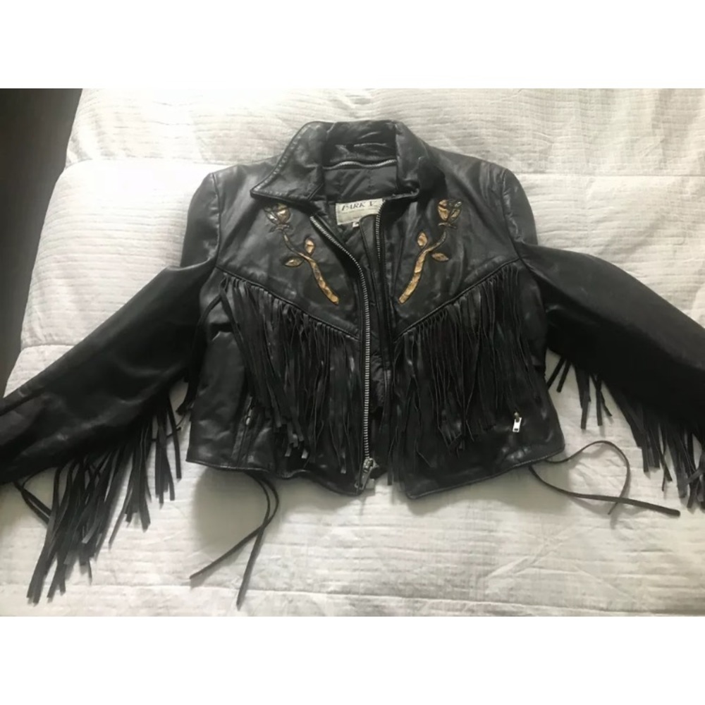 Vintage Women’s Tassel Leather Jacket